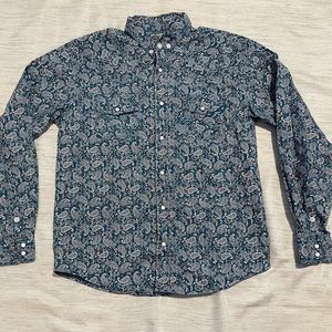 Boys Cinch Paisley snap front western shirt XL 14